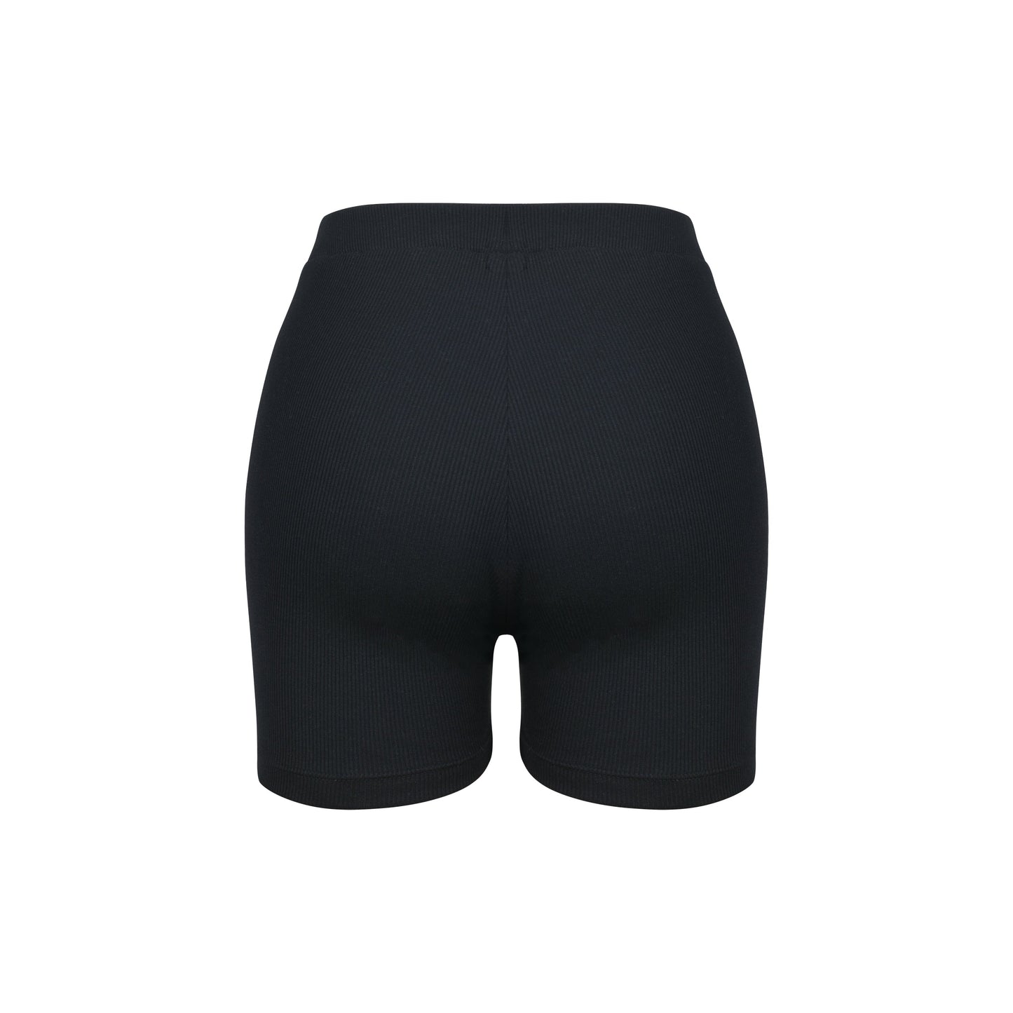 Woman wearing white cotton lounge shorts