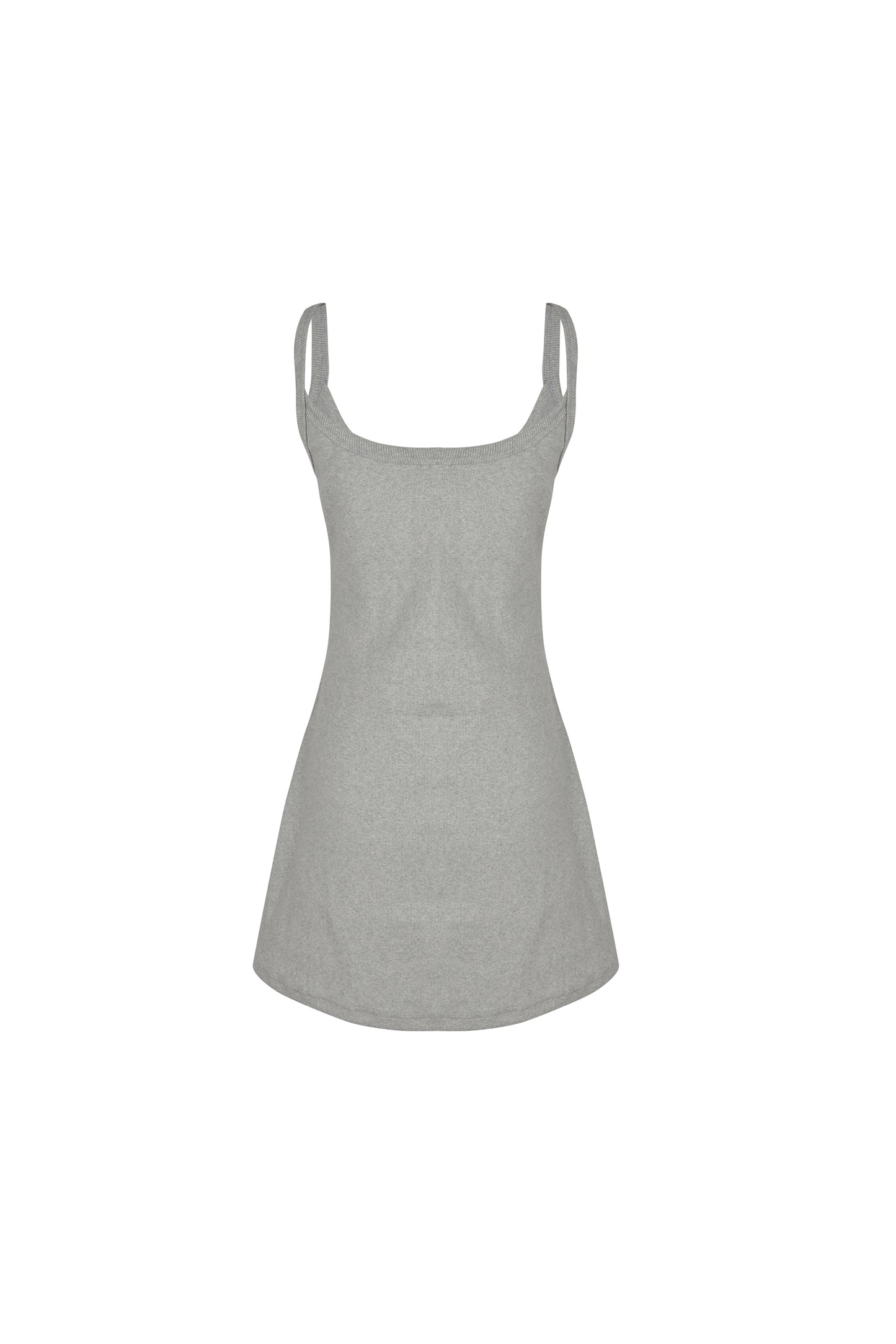 Grey SESE mini dress, back view, showcasing the style.