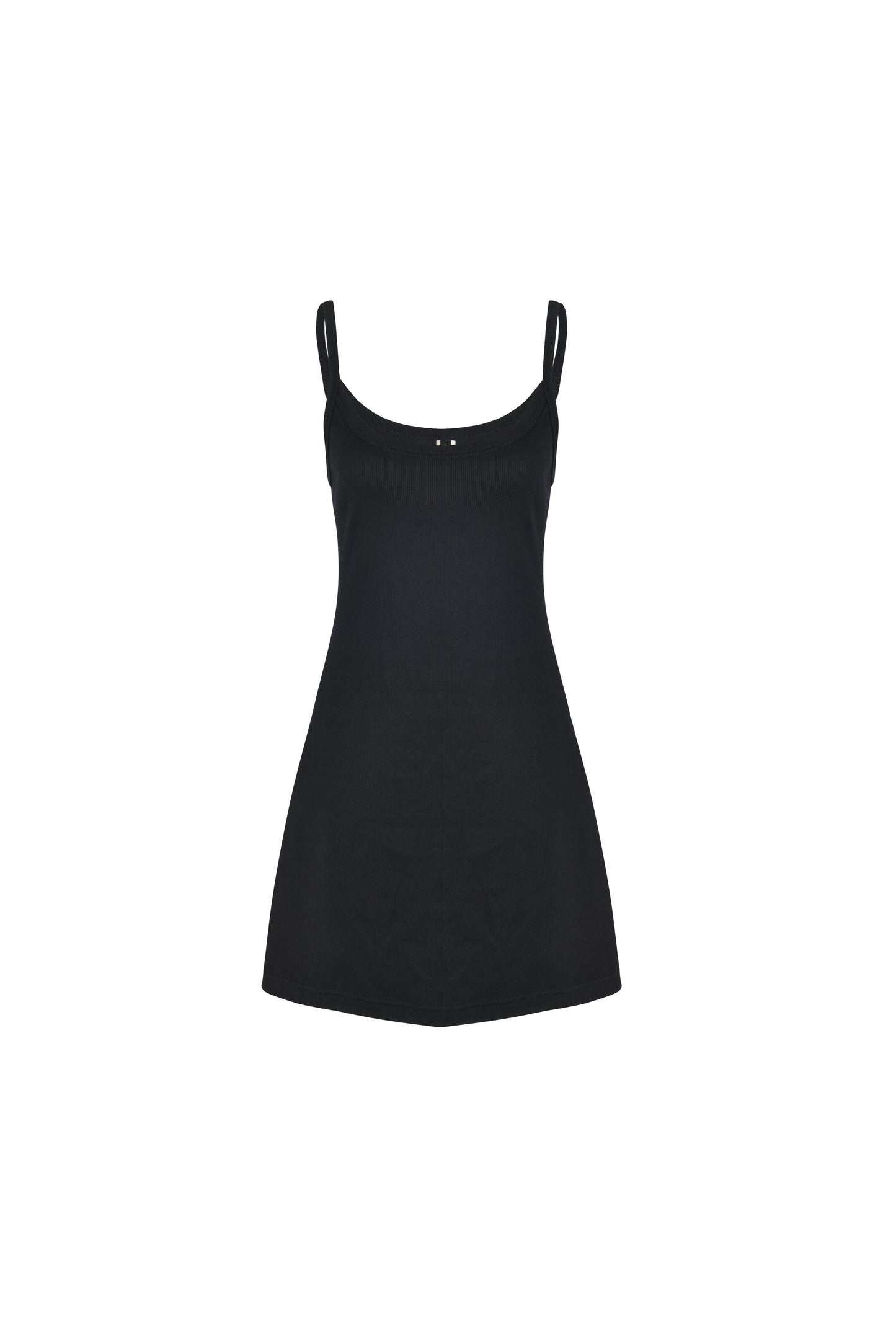 Another front view of the black SESE mini dress.