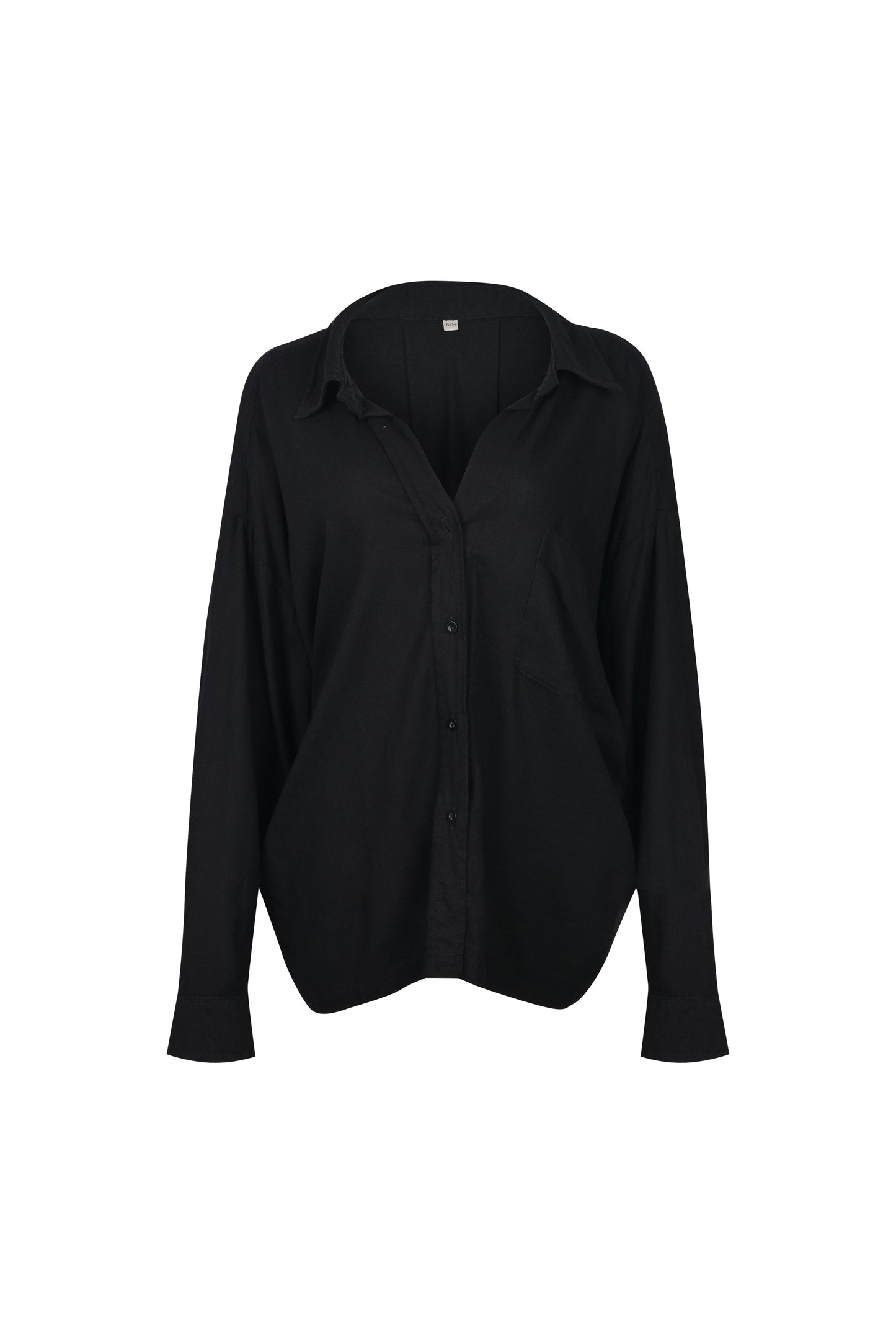 black linen shirt women front view