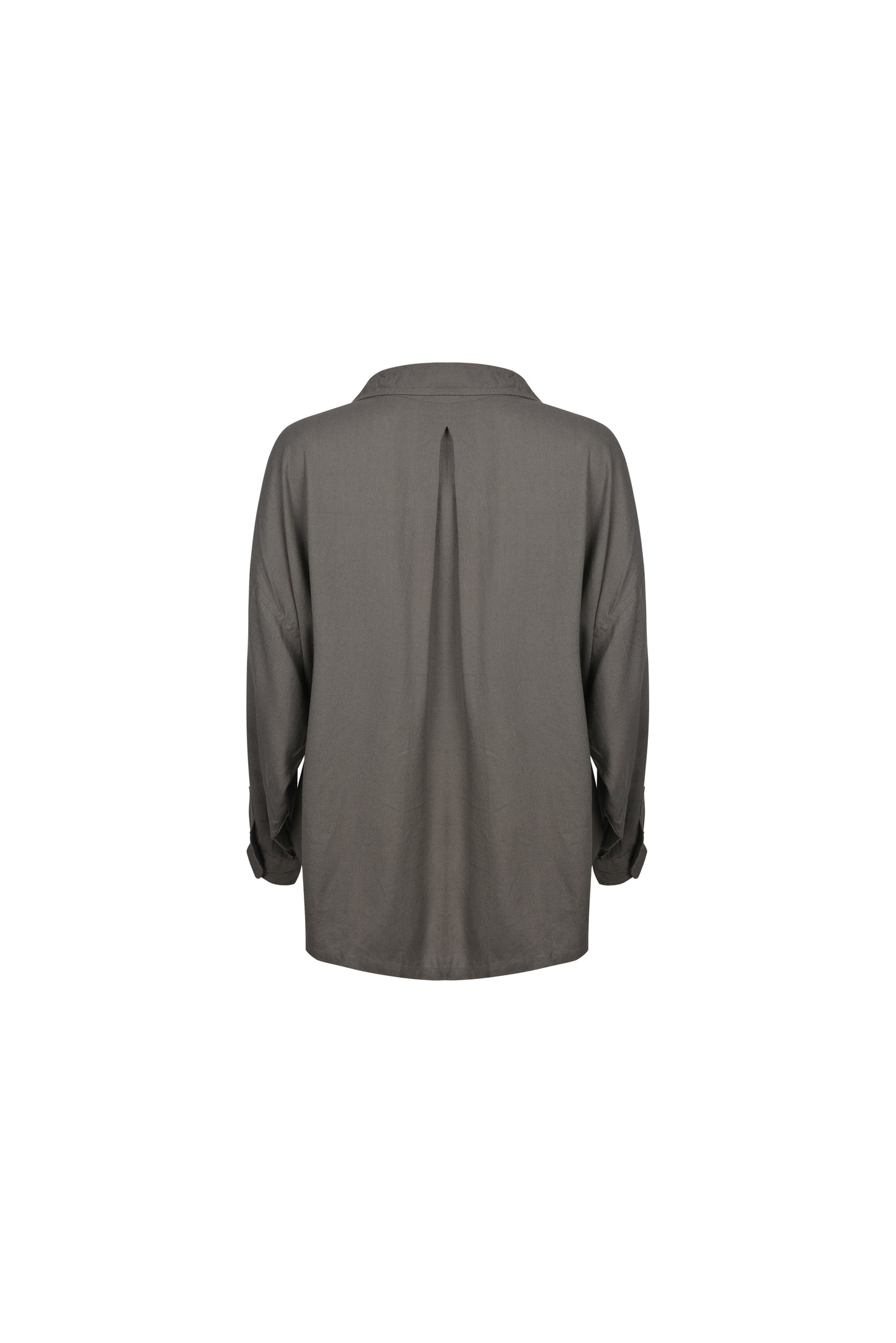 CHLOE shirt grijs – linnen detail