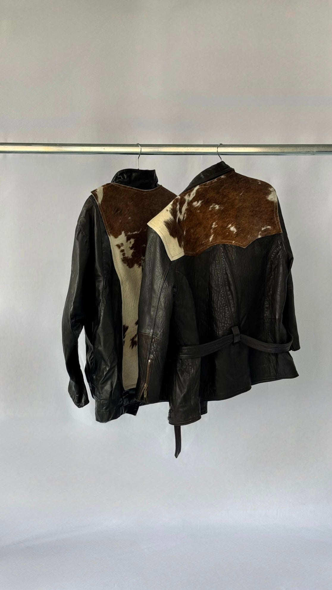 UPCYCLED leather jacket with cow leather