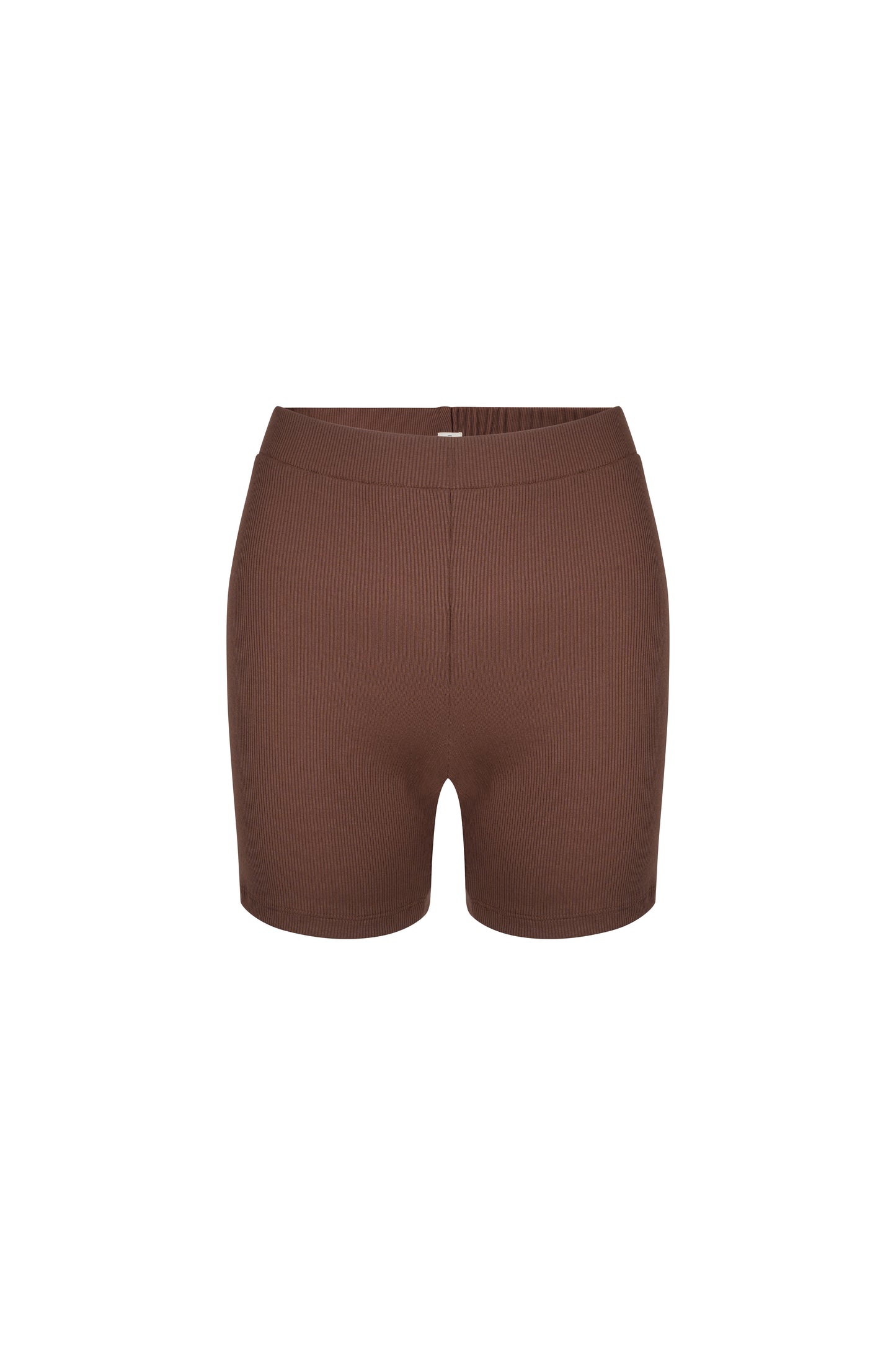 Brown ribbed cotton lounge shorts