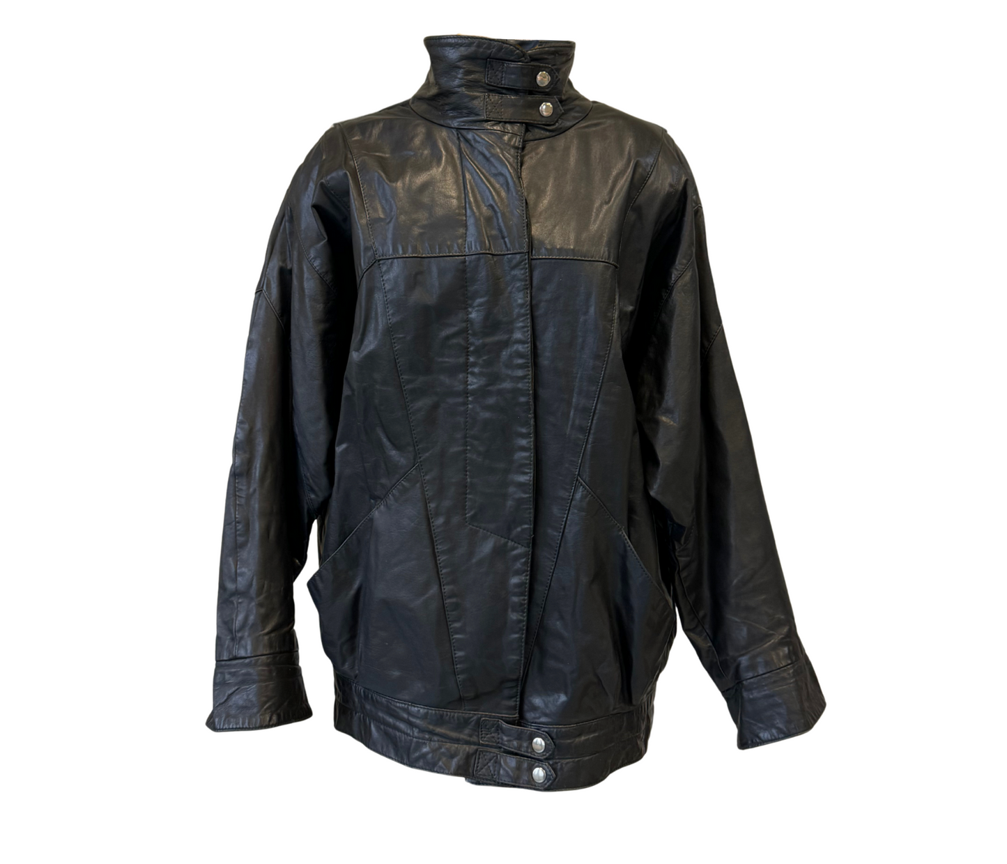 UPCYCLED leather jacket with cow leather