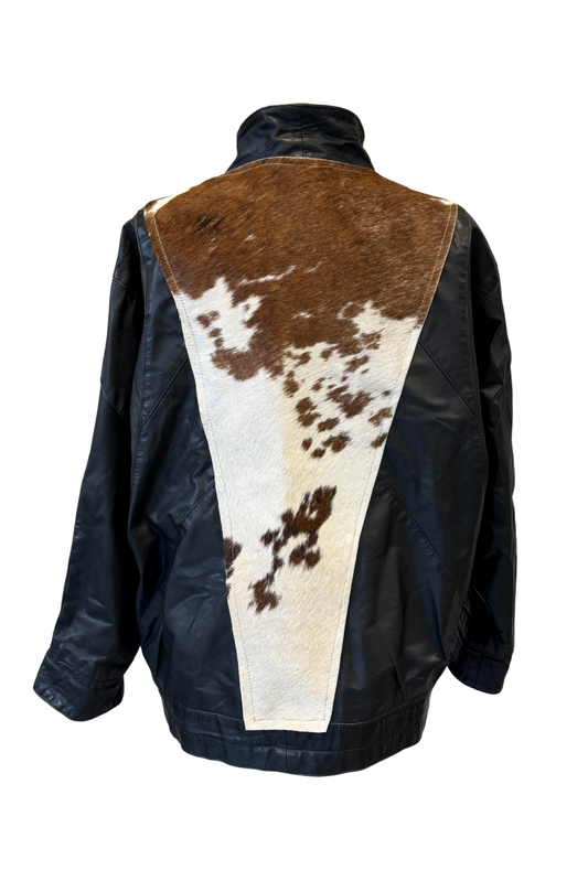 UPCYCLED leather jacket with cow leather
