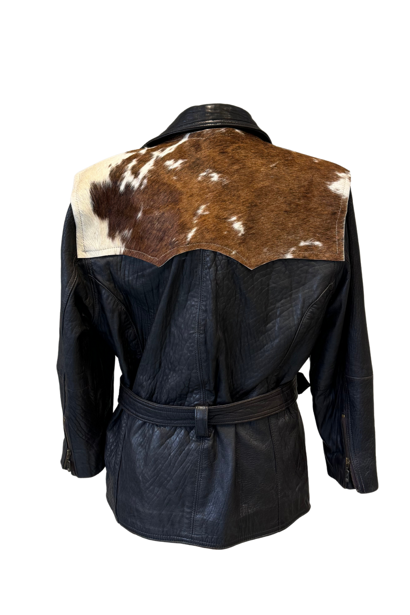 UPCYCLED leather jacket with cow leather dark brown – SESE