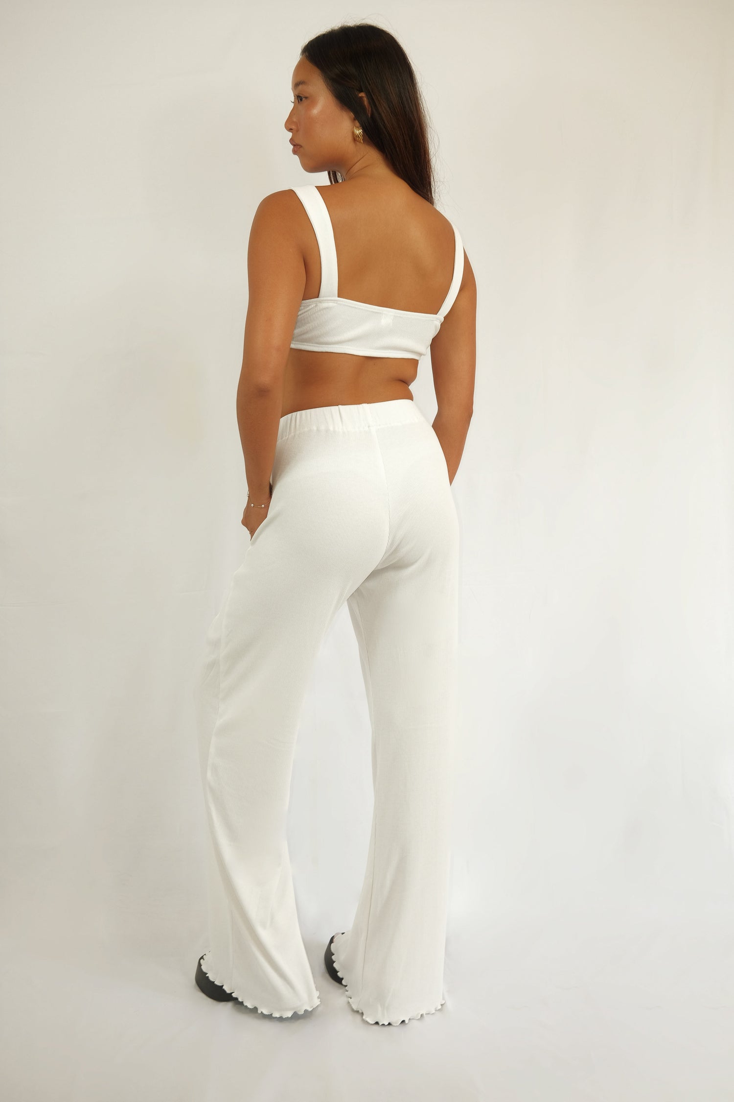 GINA high waist ribbed pants for women – sustainable handmade fashion from Bali