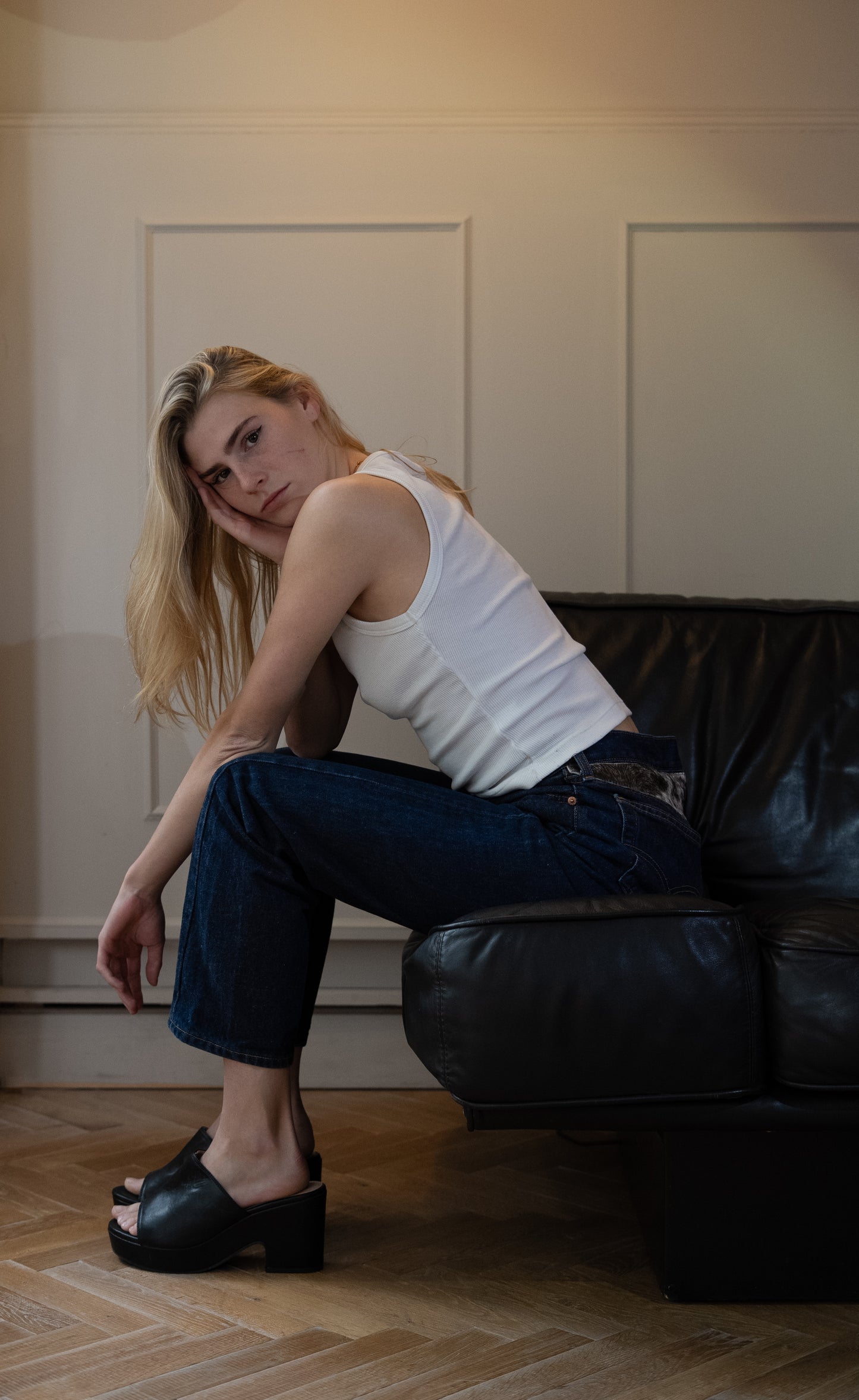 UPCYCLED Levi's cow leather dark blue