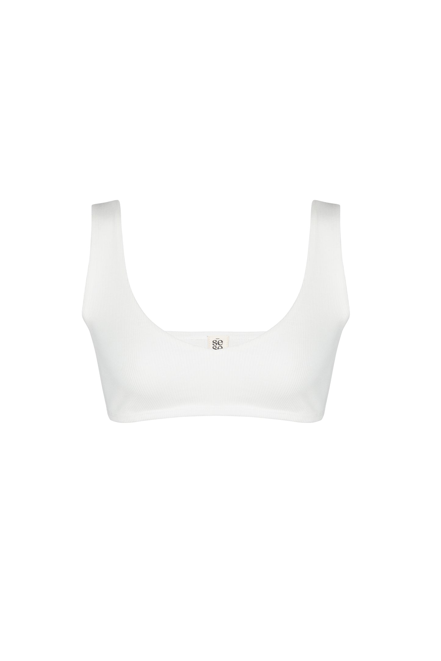 White ribbed Gina top, front view