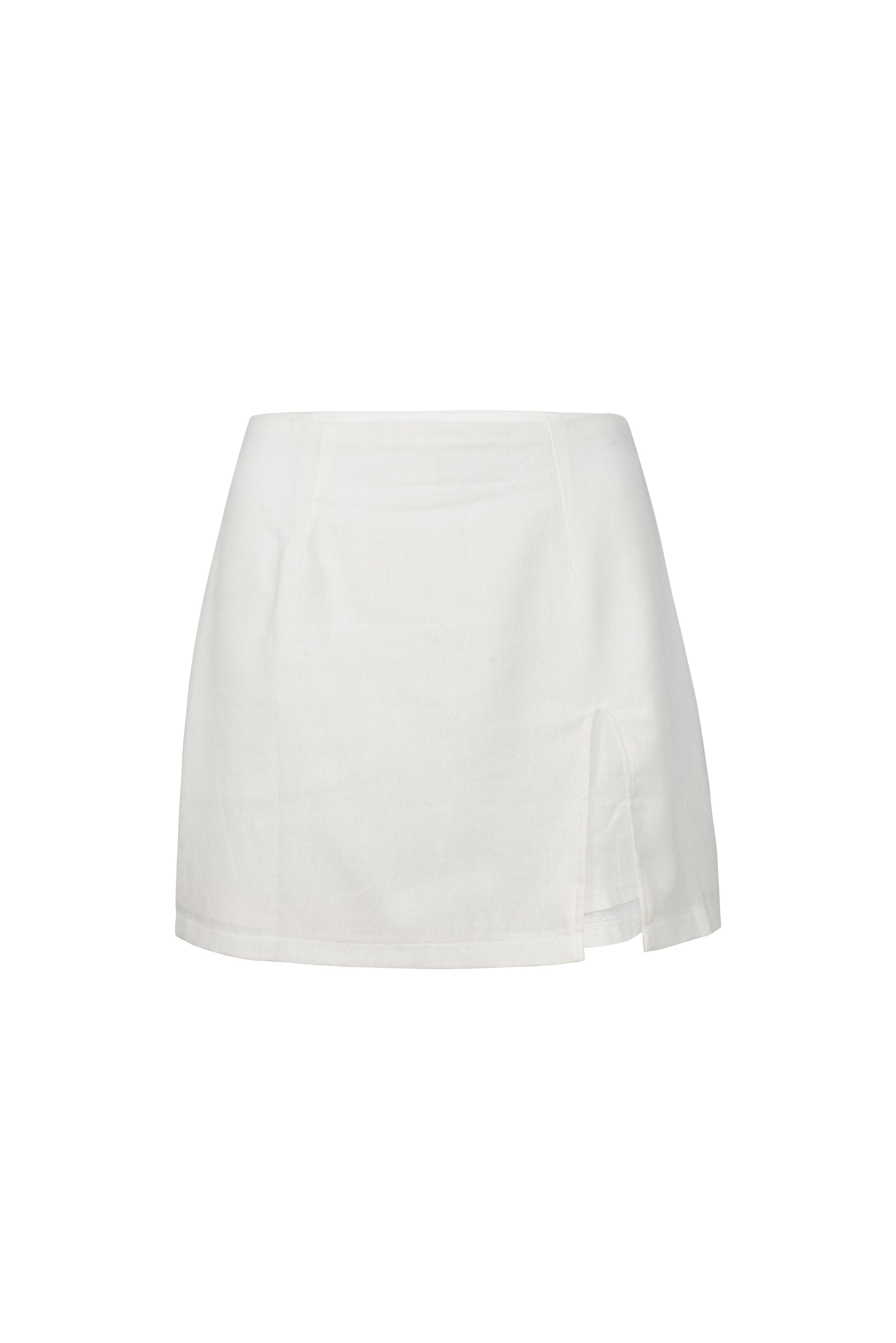Front view linnen skort dames zomer