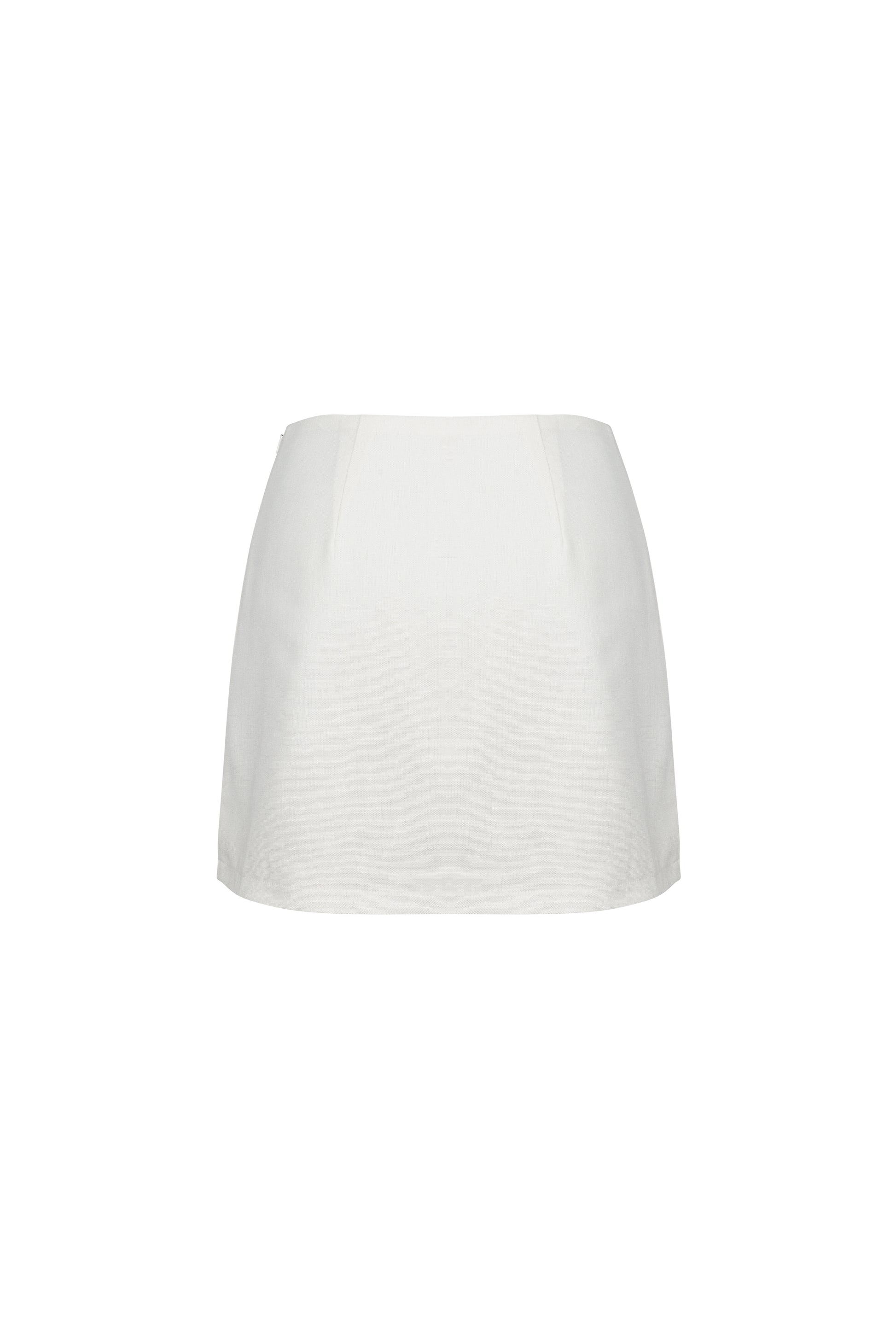 Back detail linen rayon summer skort