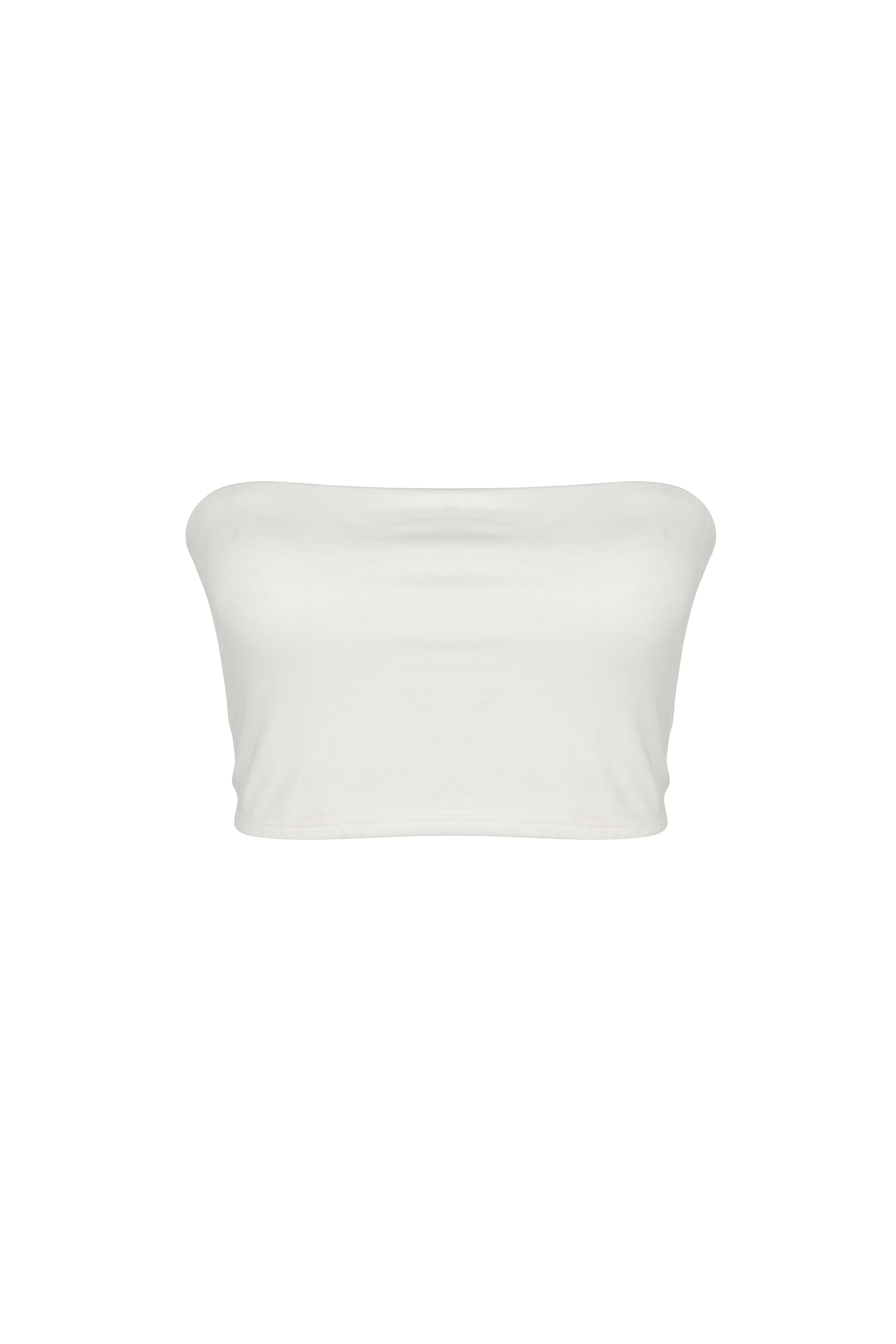 ZINA bandeau top for women, cotton strapless summer crop top, minimalist tube top handmade in Bali, eco-friendly cotton bandeau blouse for casual and streetwear fashion.