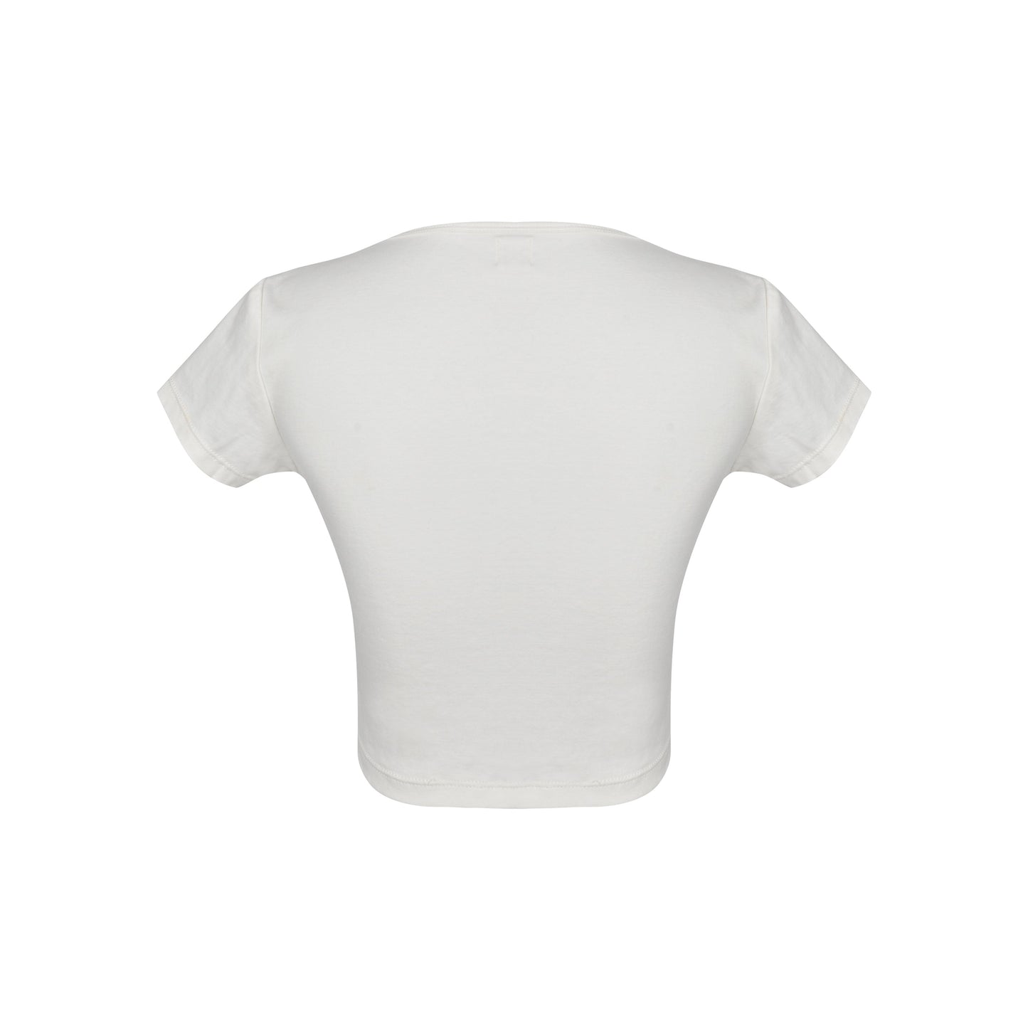 Cropped t-shirt for women in 100% cotton, tight fit, stylish and comfortable, perfect for casual wear and layering, available in various sizes, made in Bali, trendy women's fashion.