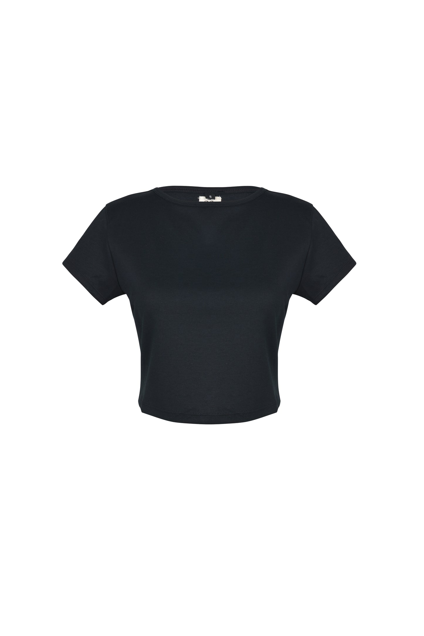 Cropped t-shirt for women in 100% cotton, tight fit, stylish and comfortable, perfect for casual wear and layering, available in various sizes, made in Bali, trendy women's fashion.