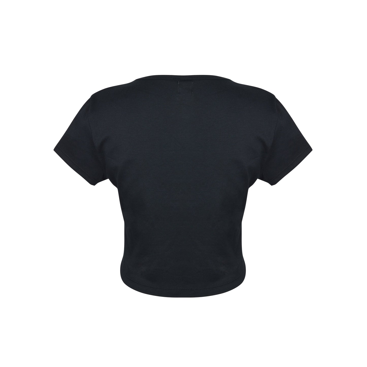 Cropped t-shirt for women in 100% cotton, tight fit, stylish and comfortable, perfect for casual wear and layering, available in various sizes, made in Bali, trendy women's fashion.