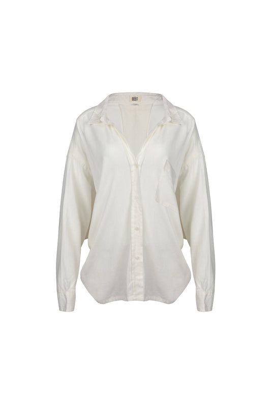 Duurzame grijze linnen blouse dames