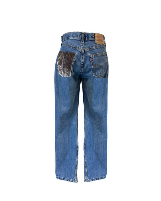 UPCYCLED Levi's cow leather blue