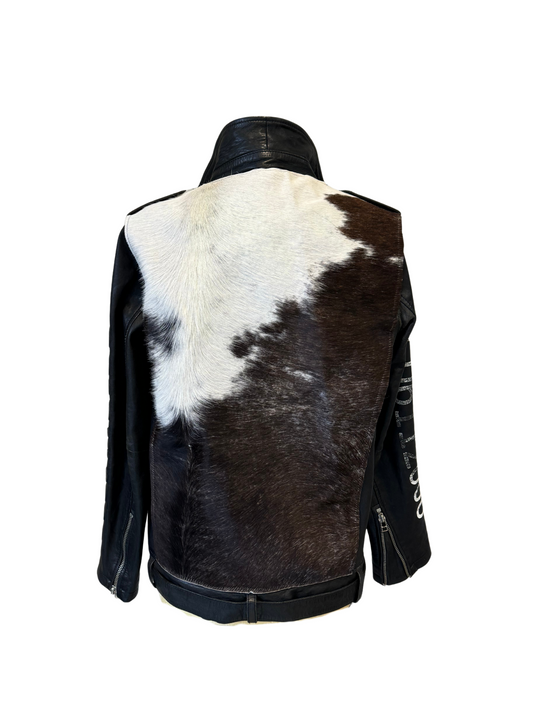 UPCYCLED leather jacket with cow leather