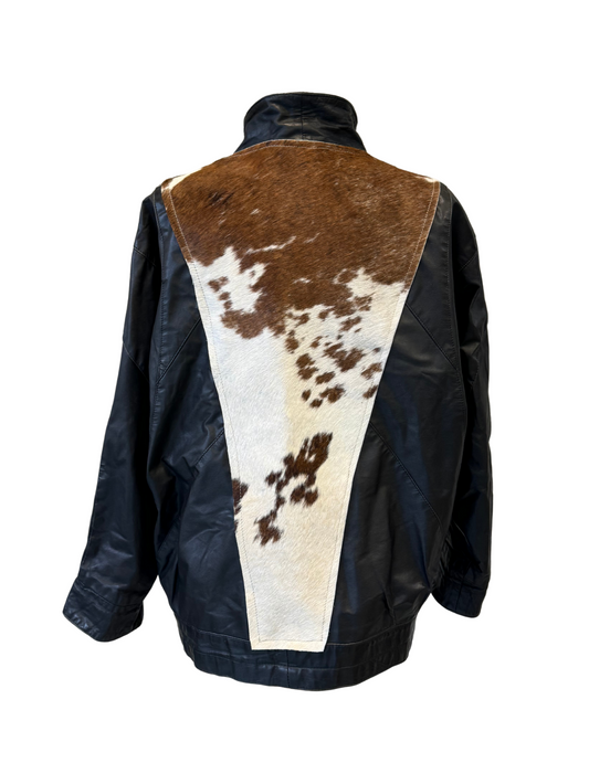 UPCYCLED leather jacket with cow leather